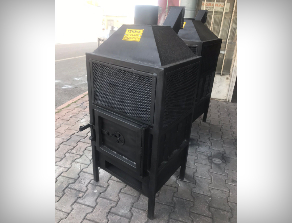 Siyah Renkli T2 Orta Boy Fanlı Soba